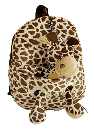 Rugtas giraf met knuffel2