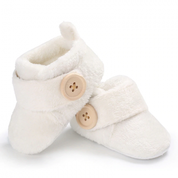 Slofjes klittenband gebroken wit