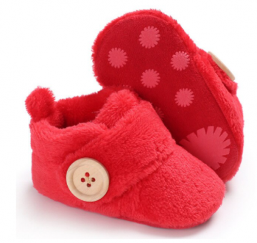 Slofjes klittenband lipstick rood