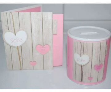 Spaarpot met geboortekaartje 0