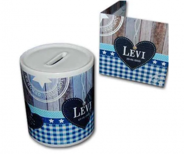 Spaarpot met geboortekaartje 1