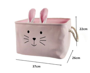 Speelgoedopruimmand roze konijn