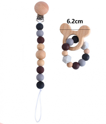 Speenkoord en bijtringarmband mickey zwart