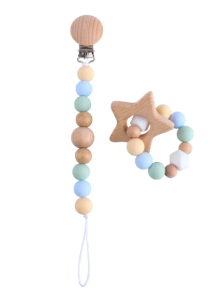 Speenkoord en bijtringarmband ster 2