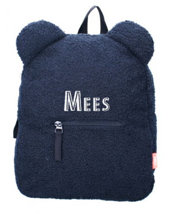 Teddy rugzak navy met naam