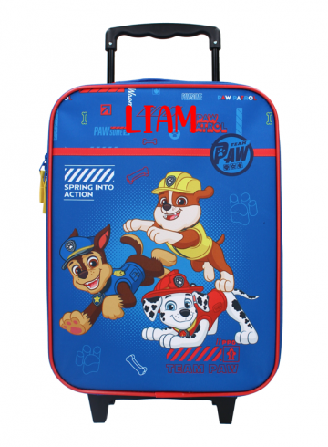 Trolley koffer paw patrol met naam rood