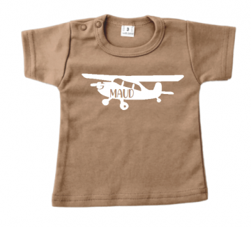 Tshirt mokka propeller vliegtuig