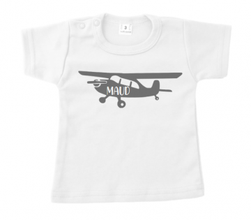 Tshirt propeller vliegtuig zilver