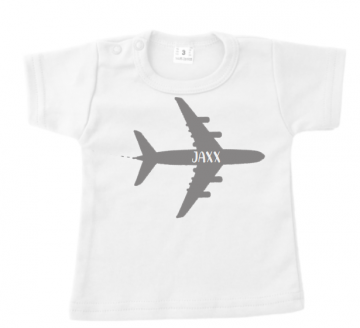 Tshirt vliegtuig zilver