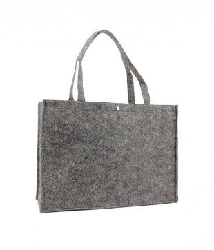 Vilten tas donkergrijs met drukknoop